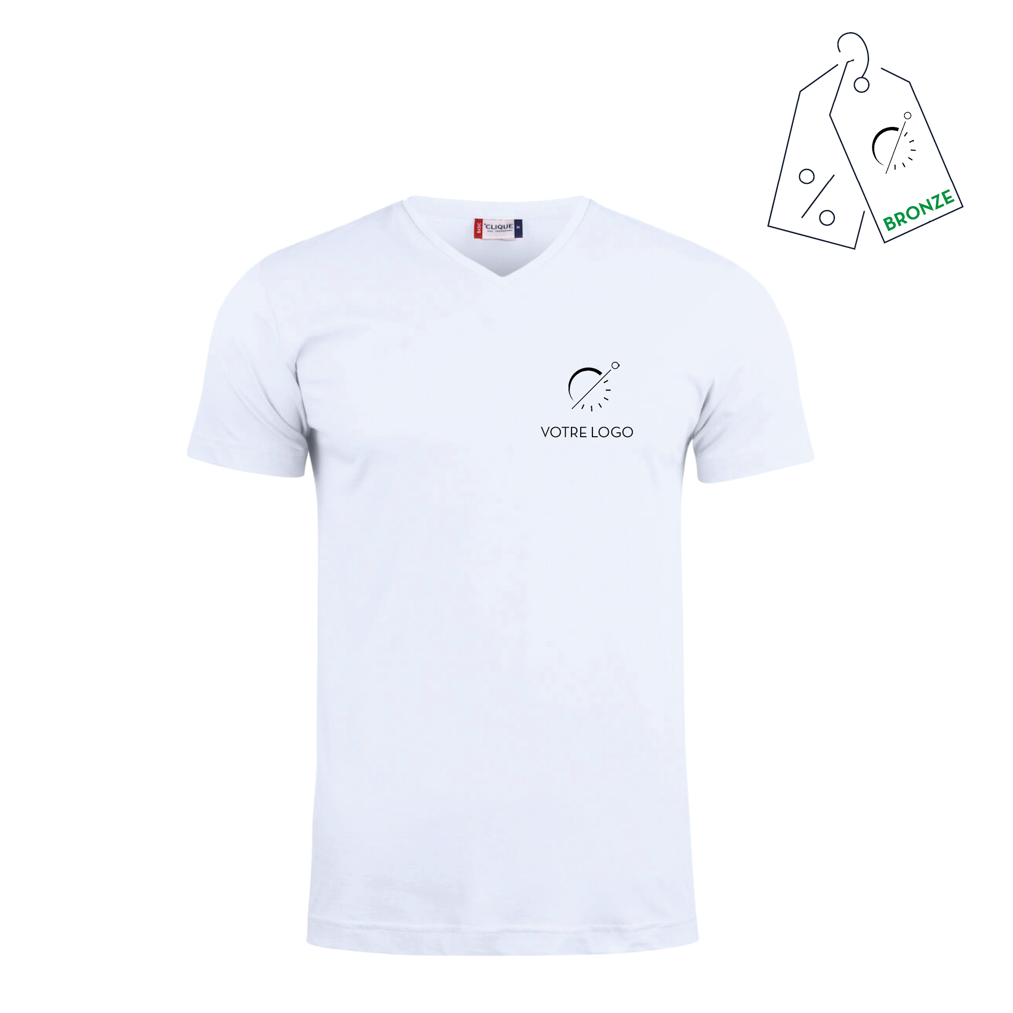 BASIC V | 145G | T SHIRT COL V