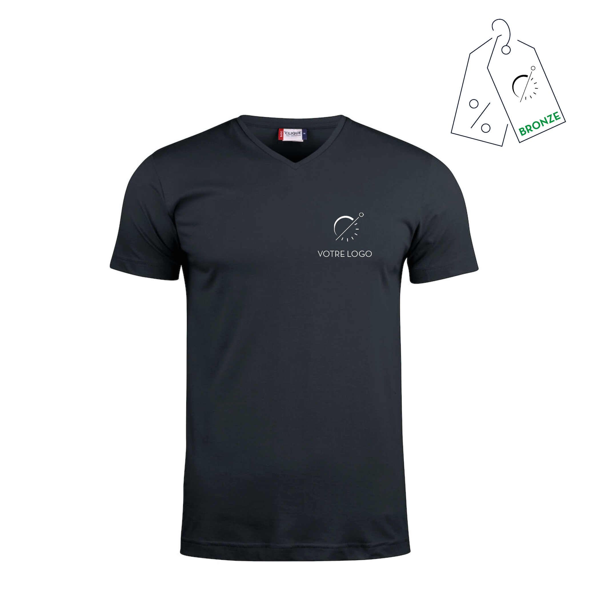 BASIC V | 145G | T SHIRT COL V