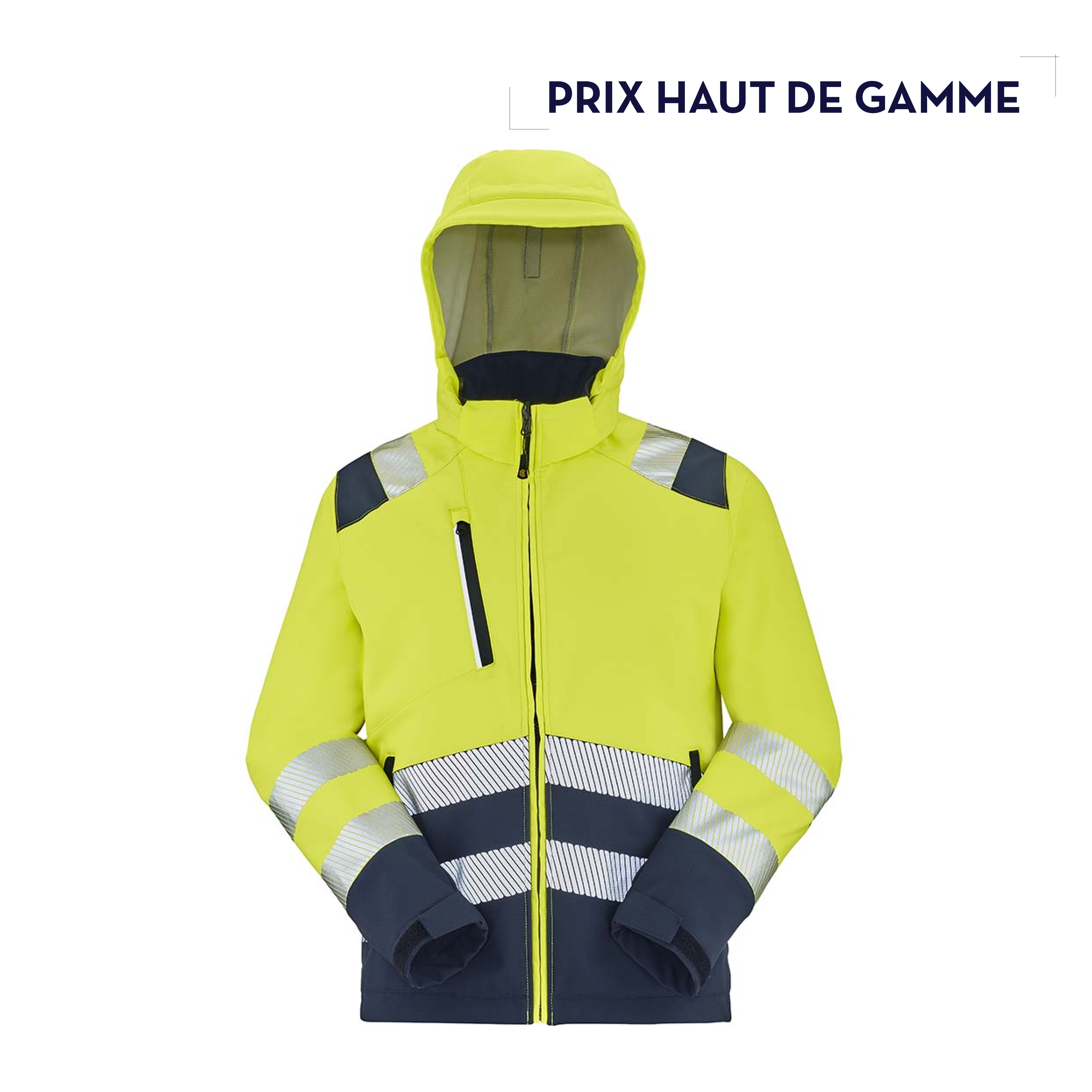 LUNAR CAPUCHE | VESTE SOFTSHELL HAUTE VISIBILITÉ À CAPUCHE