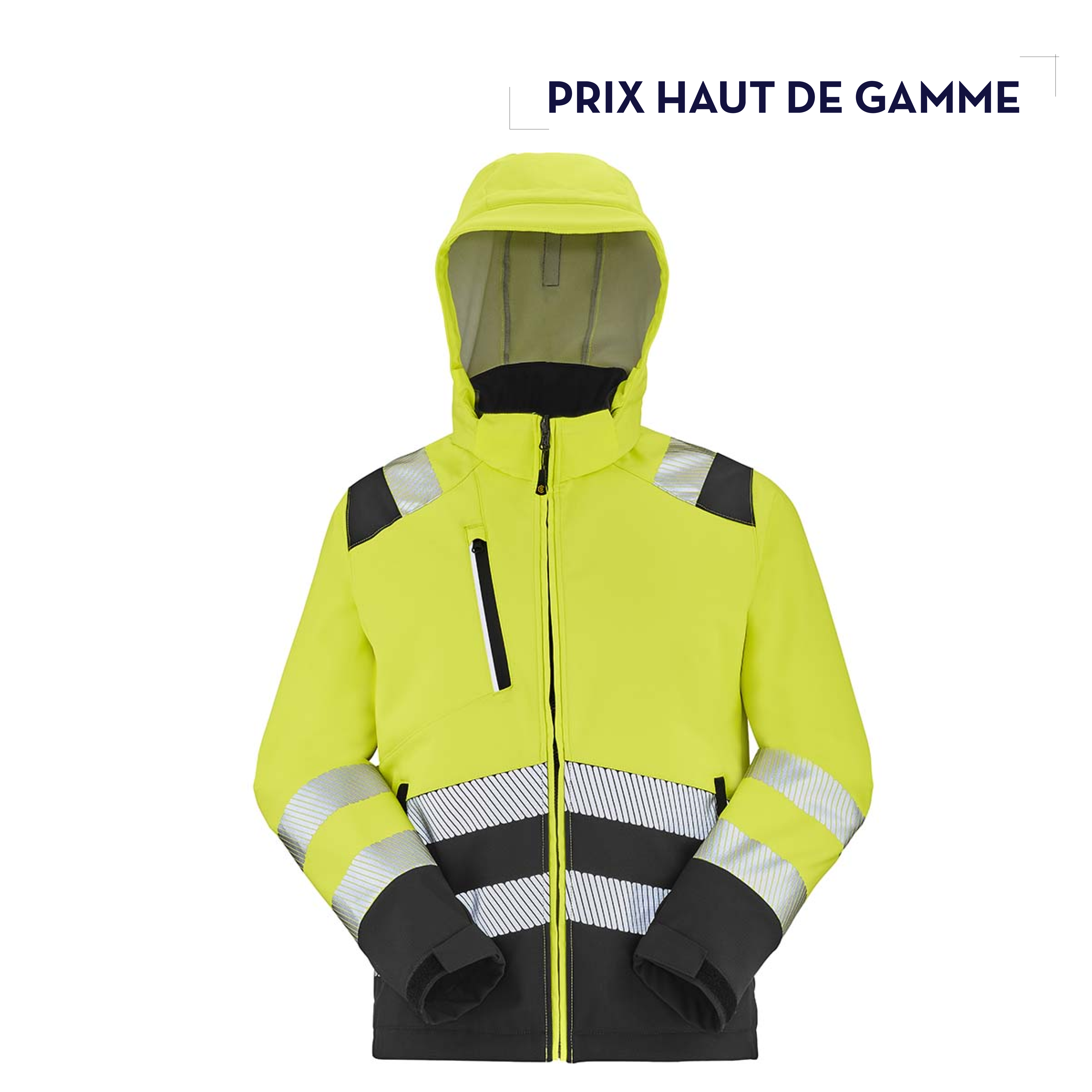 LUNAR CAPUCHE | VESTE SOFTSHELL HAUTE VISIBILITÉ À CAPUCHE