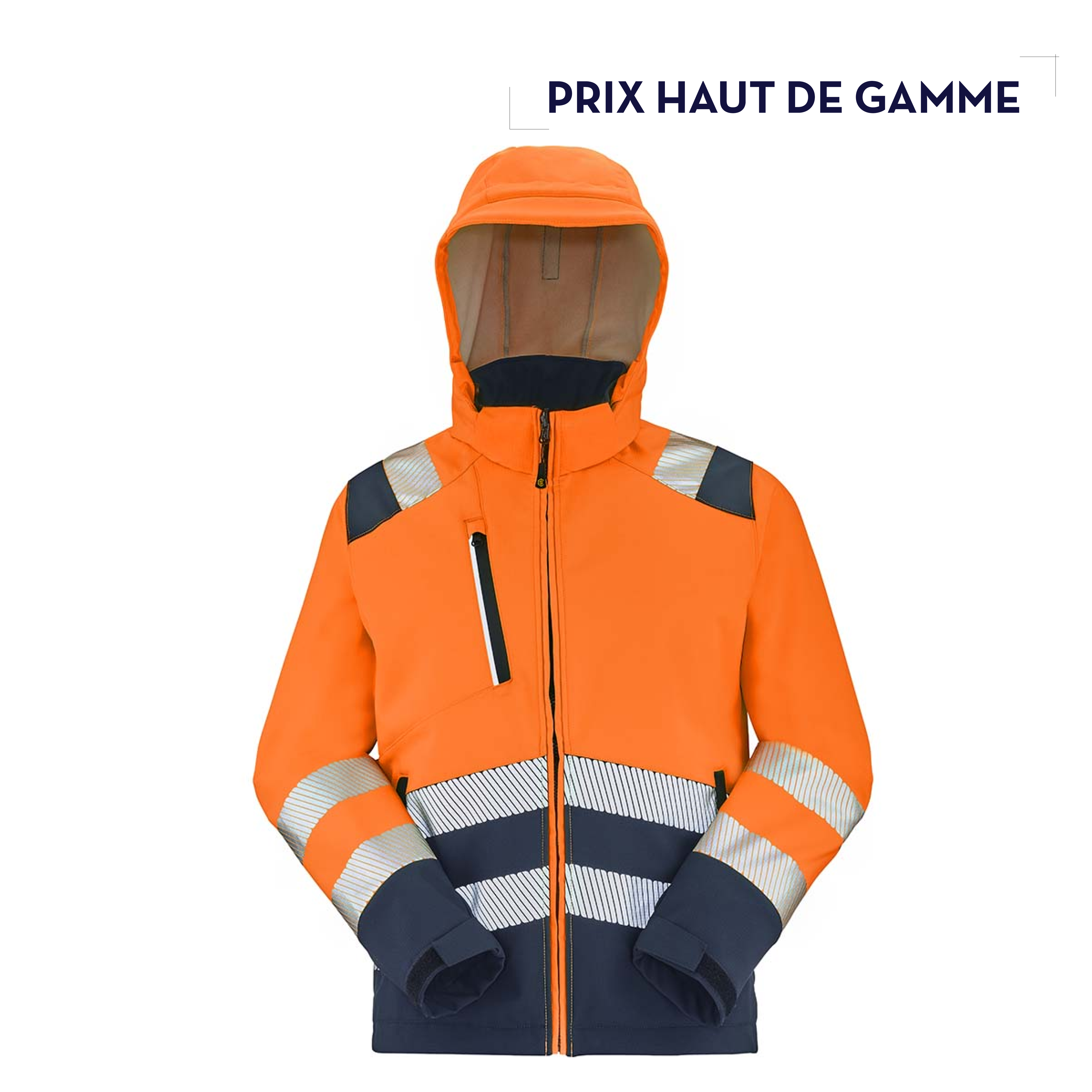 LUNAR CAPUCHE | VESTE SOFTSHELL HAUTE VISIBILITÉ À CAPUCHE