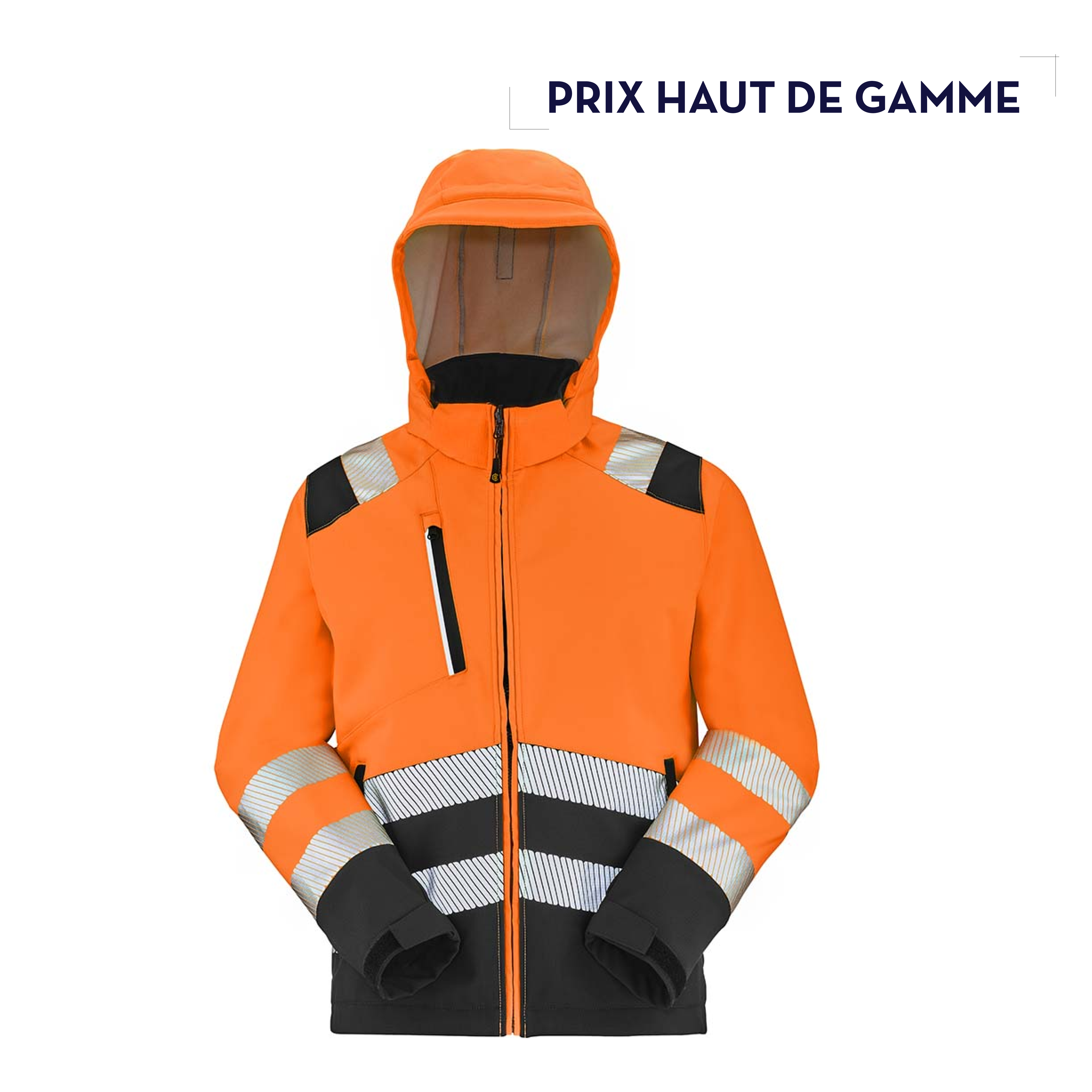 LUNAR CAPUCHE | VESTE SOFTSHELL HAUTE VISIBILITÉ À CAPUCHE