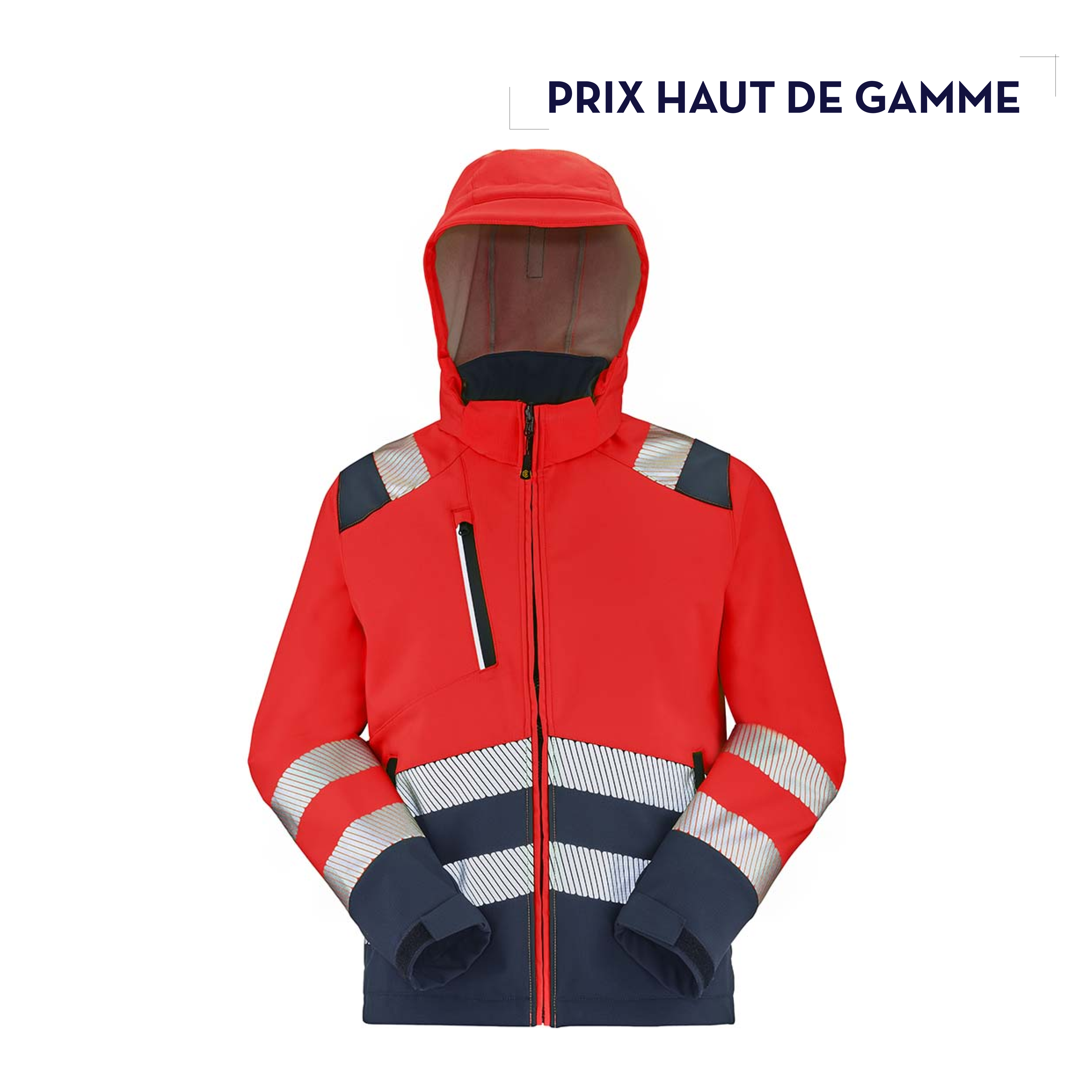 LUNAR CAPUCHE | VESTE SOFTSHELL HAUTE VISIBILITÉ À CAPUCHE