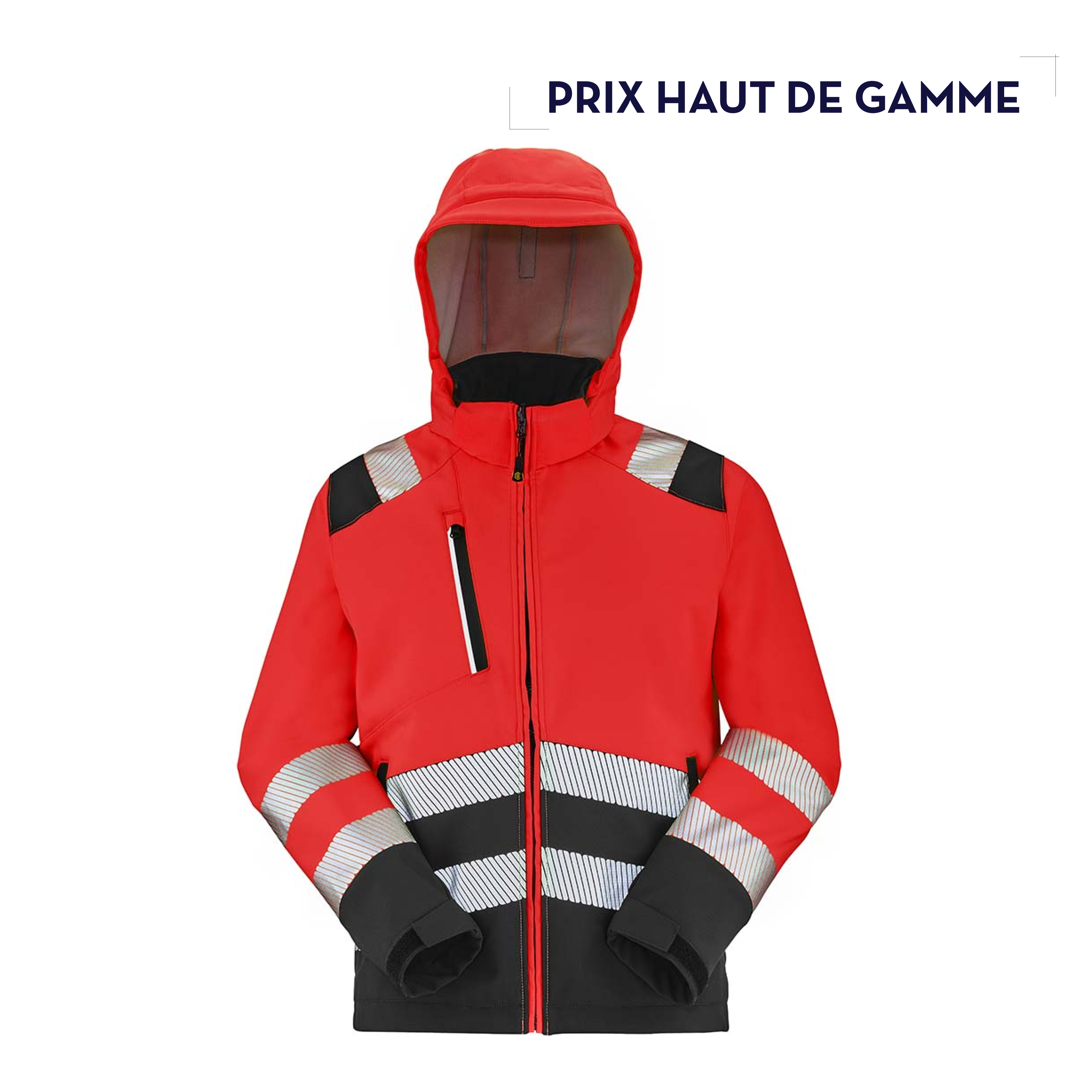 LUNAR CAPUCHE | VESTE SOFTSHELL HAUTE VISIBILITÉ À CAPUCHE