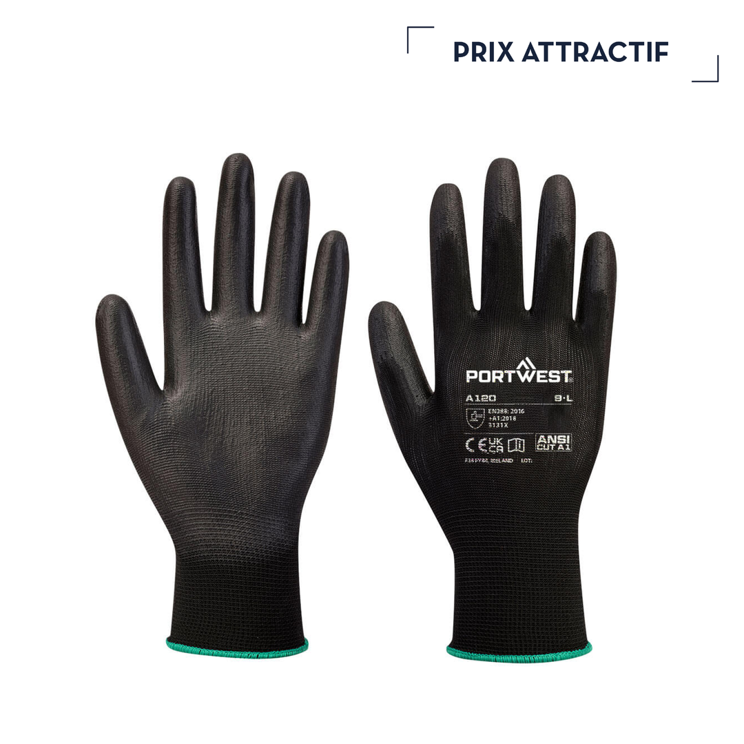 A120 | 20 GANTS DE TRAVAIL ESSENTIELS ENDUIT PU