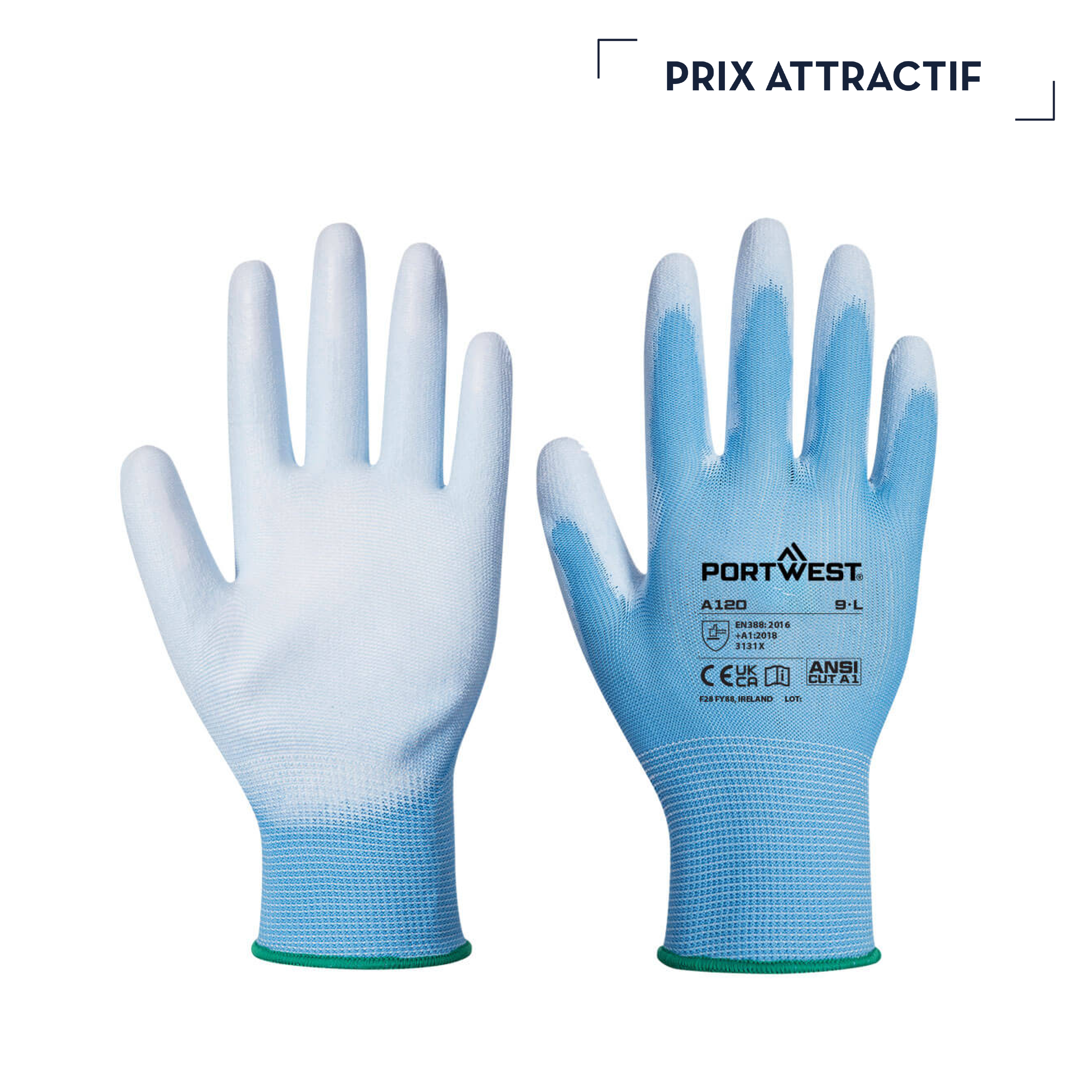 A120 | 20 GANTS DE TRAVAIL ESSENTIELS ENDUIT PU