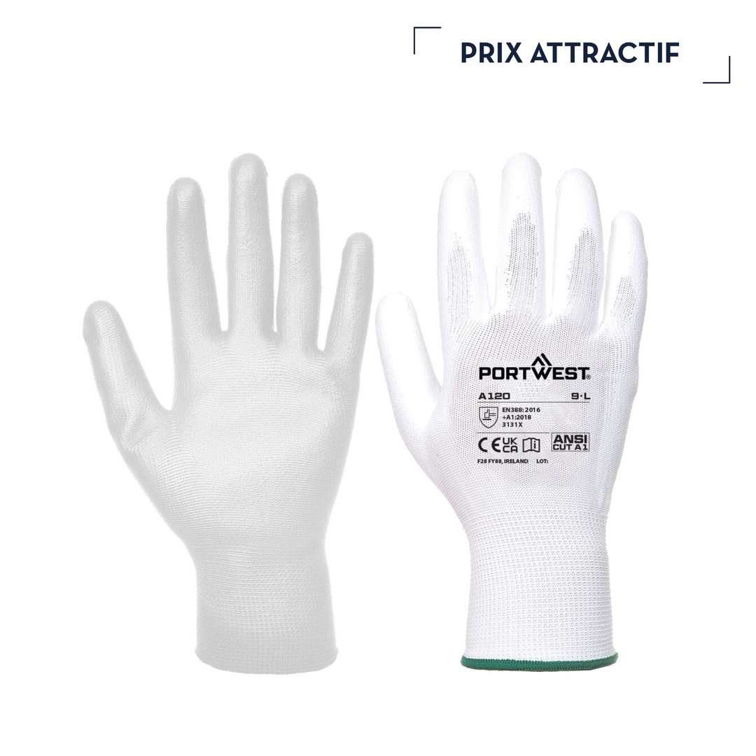 A120 | 20 GANTS DE TRAVAIL ESSENTIELS ENDUIT PU