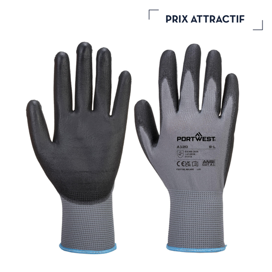 A120 | 20 GANTS DE TRAVAIL ESSENTIELS ENDUIT PU